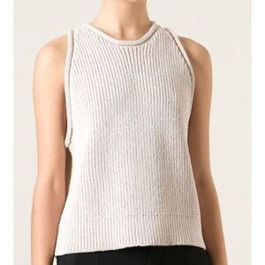 3.1‎ Phillip Lim Tank Top Womens Meidum Beige Knit Cotton Halter